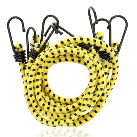 Discountershop Spinbinder 80 cm Ø 10 mm - Geel met Zwarte Strepen - 8 Elastische Armen & Haken - Bagagespin / Bagagebinder - Ideaal voor Fiets, Auto & Motor Discountershop Spinbinder 80 cm Ø 10 mm - Geel met Zwarte Strepen - 8 Elastische Armen & Haken - Bagagespin / Bagagebinder - Ideaal voor Fiets, Auto & Motor