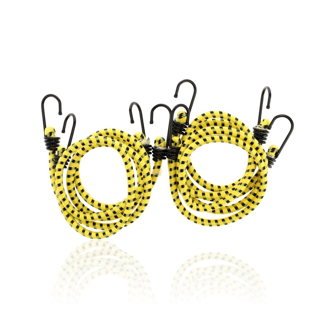 Discountershop Elastic Bungee Rope with Metal Hooks - 4 Pieces in Yellow - 80 cm Ø 10 mm - Luggage Straps with 8 Hooks  - Ideal for Bicycle, Car & Motorcycle Discountershop Elastic Bungee Rope with Metal Hooks - 4 Pieces in Yellow - 80 cm Ø 10 mm - Luggage Straps with 8 Hooks  - Ideal for Bicycle, Car & Motorcycle