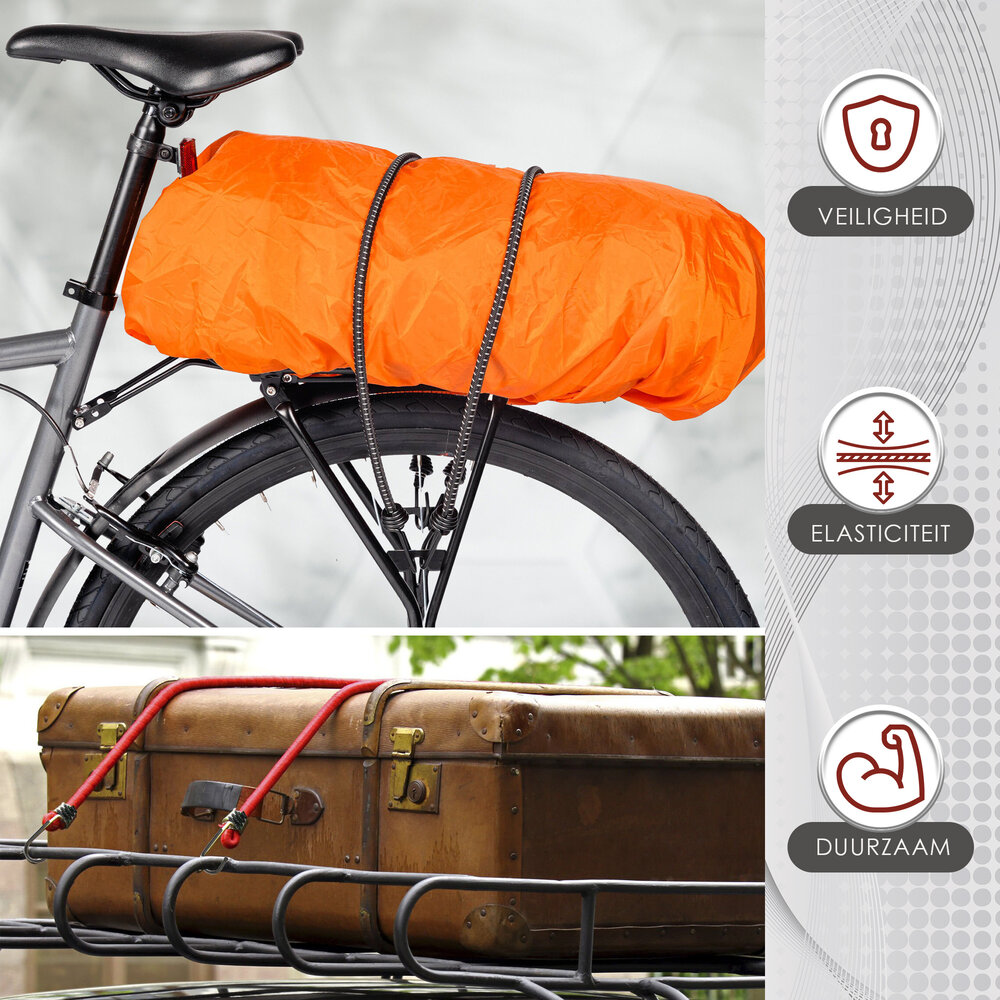 Discountershop Spinbinder 80 cm Ø 10 mm - Geel met Zwarte Strepen - 8 Elastische Armen & Haken - Bagagespin / Bagagebinder - Ideaal voor Fiets, Auto & Motor Discountershop Spinbinder 80 cm Ø 10 mm - Geel met Zwarte Strepen - 8 Elastische Armen & Haken - Bagagespin / Bagagebinder - Ideaal voor Fiets, Auto & Motor