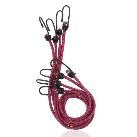 Discountershop Bungee Cord Bicycle 4 Pieces (80cm Ø8mm) - - Elastic Luggage Straps with Hooks - Red Assorted Luggage Ties - 8 Arms Discountershop Bungee Cord Bicycle 4 Pieces (80cm Ø8mm) - - Elastic Luggage Straps with Hooks - Red Assorted Luggage Ties - 8 Arms