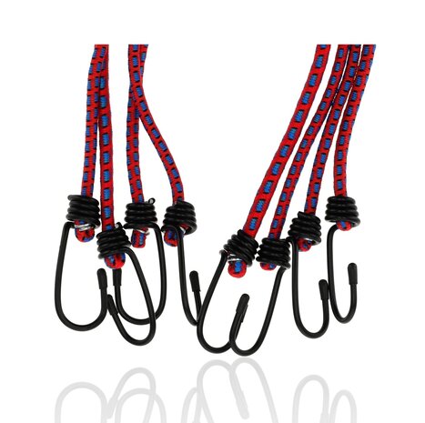 Discountershop Spinbinder Fiets 4 Stuks (80cm Ø8mm) - - Elastische Bagagespanners met Haken - Rood Assorti Bagagebinders - 8-Armig Discountershop Spinbinder Fiets 4 Stuks (80cm Ø8mm) - - Elastische Bagagespanners met Haken - Rood Assorti Bagagebinders - 8-Armig