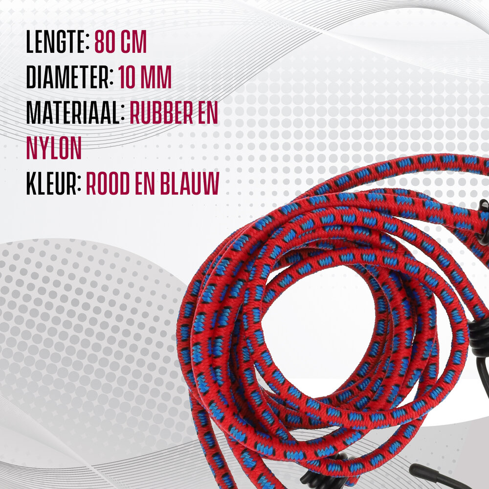 Discountershop Spinbinder Fiets 4 Stuks (80cm Ø8mm) - - Elastische Bagagespanners met Haken - Rood Assorti Bagagebinders - 8-Armig Discountershop Spinbinder Fiets 4 Stuks (80cm Ø8mm) - - Elastische Bagagespanners met Haken - Rood Assorti Bagagebinders - 8-Armig