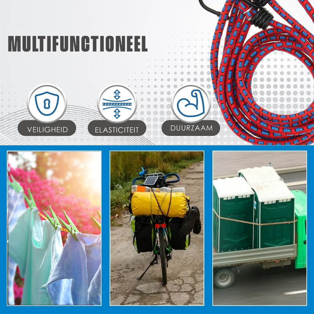 Discountershop Bungee Cord Bicycle 4 Pieces (80cm Ø8mm) - - Elastic Luggage Straps with Hooks - Red Assorted Luggage Ties - 8 Arms Discountershop Bungee Cord Bicycle 4 Pieces (80cm Ø8mm) - - Elastic Luggage Straps with Hooks - Red Assorted Luggage Ties - 8 Arms