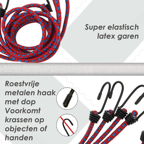 Discountershop Spinbinder Fiets 4 Stuks (80cm Ø8mm) - - Elastische Bagagespanners met Haken - Rood Assorti Bagagebinders - 8-Armig Discountershop Spinbinder Fiets 4 Stuks (80cm Ø8mm) - - Elastische Bagagespanners met Haken - Rood Assorti Bagagebinders - 8-Armig