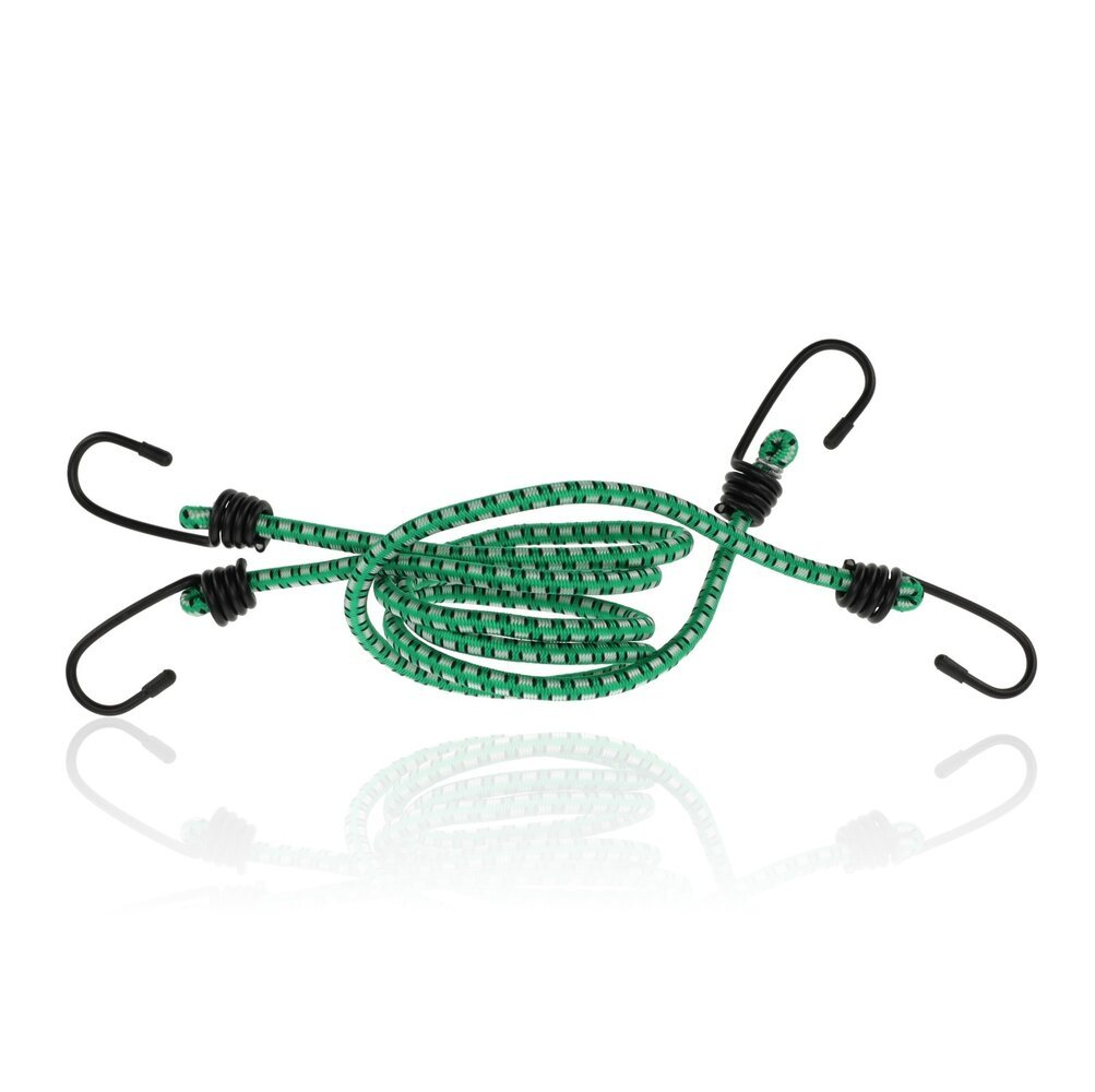 Discountershop Luggage Straps - Carrier Ties 2 Pieces (80cm Ø8mm) - Elastic Luggage Tensioners with 4 Hooks - 4-Arm Bungee Cords - Green - Bicycle & Luggage Accessories