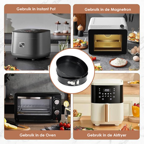 Discountershop Springvorm Set 28 cm – Non-stick & Lekvrij Metalen Taartvorm – Cheesecake Bakvorm voor Taarten, Quiches & Pizza