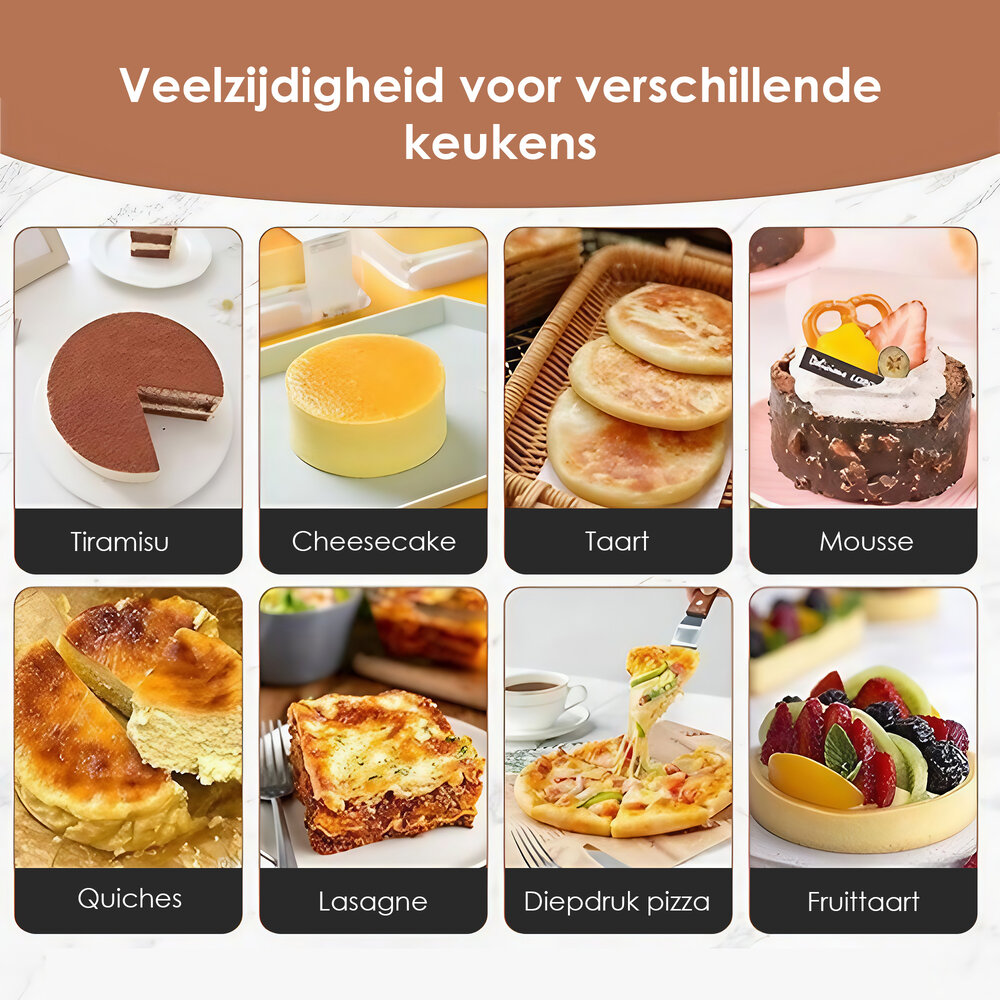 Discountershop Springvorm Set 28 cm – Non-stick & Lekvrij Metalen Taartvorm – Cheesecake Bakvorm voor Taarten, Quiches & Pizza