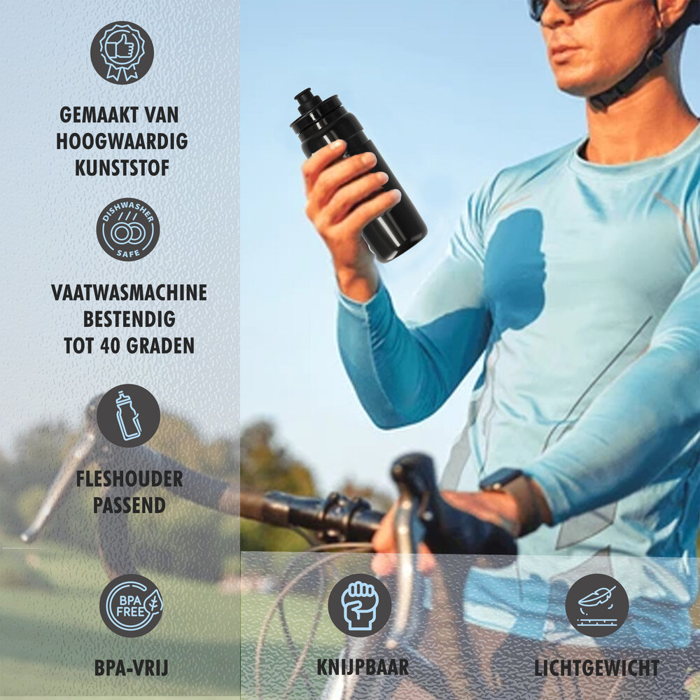 Discountershop Sportdrankfles - waterfles - Bidon voor je fiets 750 ML - Lichtste sportfles ter wereld. BPA-vrij - Bidon - Waterfles Discountershop Sportdrankfles - waterfles - Bidon voor je fiets 750 ML - Lichtste sportfles ter wereld. BPA-vrij - Bidon - Waterfles