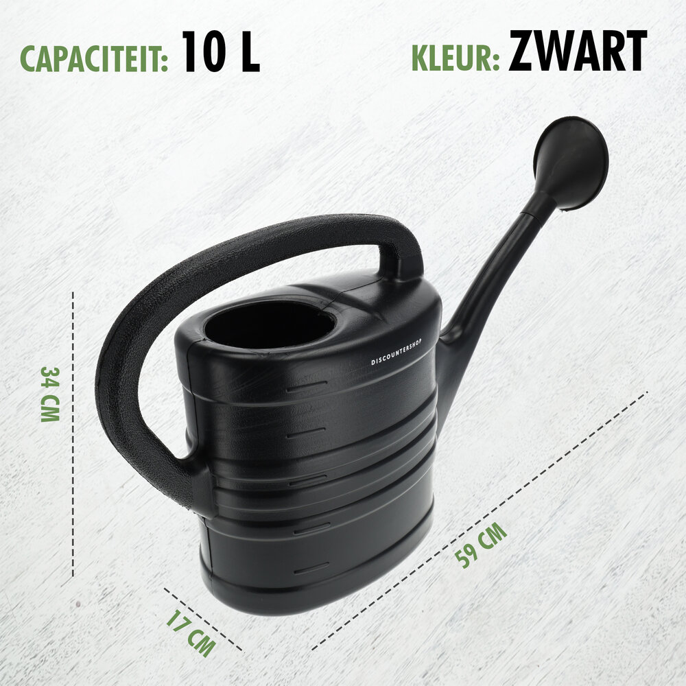 Merkloos Gieter met Sproeikop Zwart 10 Liter - Voor Planten Bewatering, Tuinieren, Moestuin en Kruidentuin Verzorging