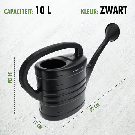 Merkloos Watering can with spray head black 10 liters - Plant watering - Garden articles/gardening - Vegetable garden/black garden/herb garden care Merkloos Watering can with spray head black 10 liters - Plant watering - Garden articles/gardening - Vegetable garden/black garden/herb garden care