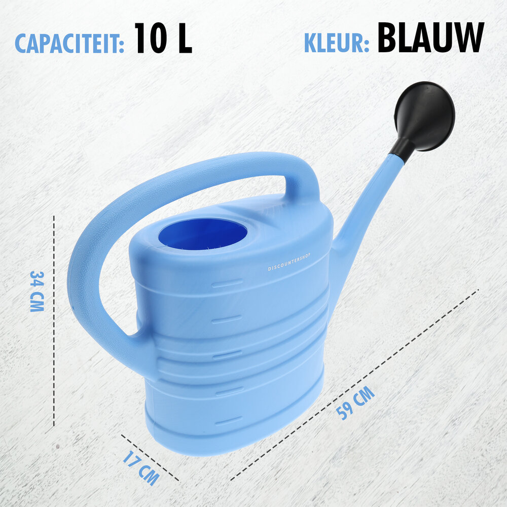 Merkloos 2x pieces of watering can blue plastic 10 liters with spray head / spray head - garden plant watering can Merkloos 2x pieces of watering can blue plastic 10 liters with spray head / spray head - garden plant watering can