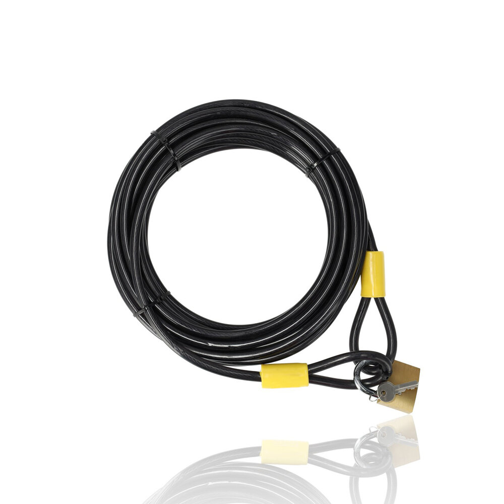 Discountershop Terraskabel met Hangslot - Infokaart en 2 Sleutels - IJzeren Kabelslot voor Fietsen en Meer - Kabelslot 10 Meter Discountershop Terraskabel met Hangslot - Infokaart en 2 Sleutels - IJzeren Kabelslot voor Fietsen en Meer - Kabelslot 10 Meter