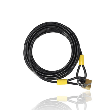 Discountershop Terraskabel met Hangslot - Infokaart en 2 Sleutels - IJzeren Kabelslot voor Fietsen en Meer - Kabelslot 10 Meter Discountershop Terraskabel met Hangslot - Infokaart en 2 Sleutels - IJzeren Kabelslot voor Fietsen en Meer - Kabelslot 10 Meter