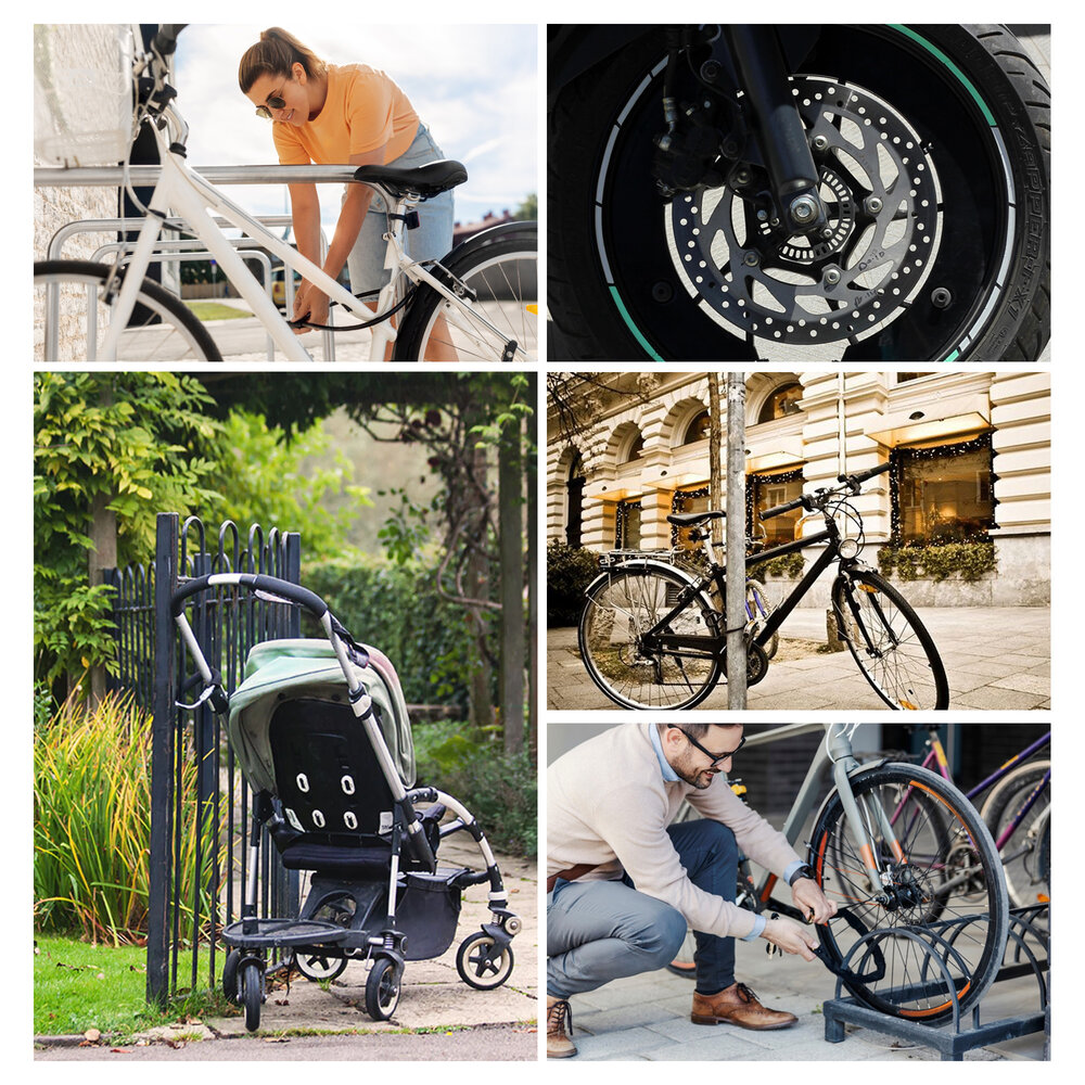 Discountershop Sturdy Black Terrace Cable with Padlock - Info Card and 2 Keys - Iron Cable Lock for Bicycles and More - Cable Lock 10 Meters Discountershop Sturdy Black Terrace Cable with Padlock - Info Card and 2 Keys - Iron Cable Lock for Bicycles and More - Cable Lock 10 Meters