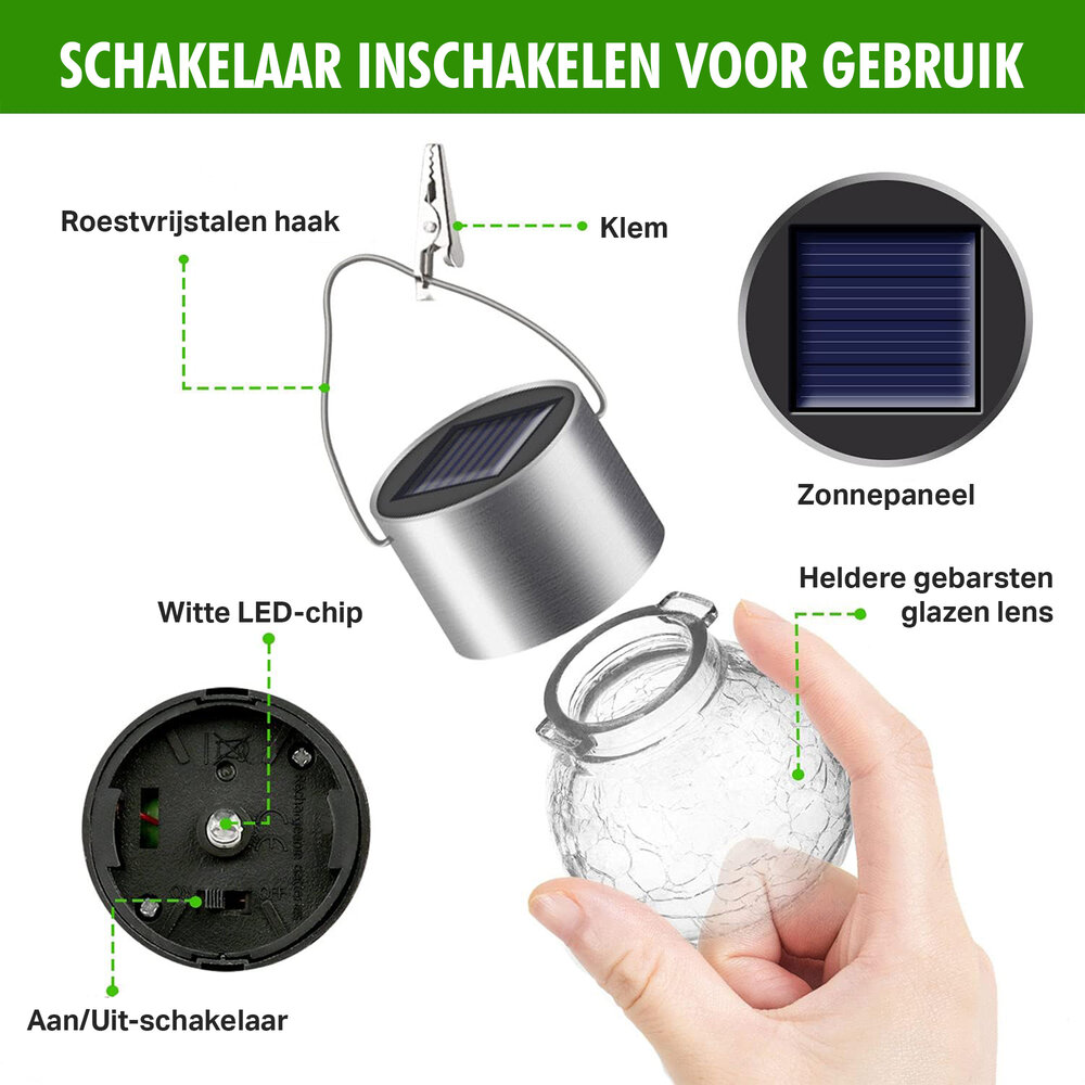 Discountershop Solar Lamp Set for Solar Garden Lighting - 10 Solar lamps - Ni-MH 1.2V - Outdoor Lighting - Stainless Steel & Crystal Glass Discountershop Solar Lamp Set for Solar Garden Lighting - 10 Solar lamps - Ni-MH 1.2V - Outdoor Lighting - Stainless Steel & Crystal Glass