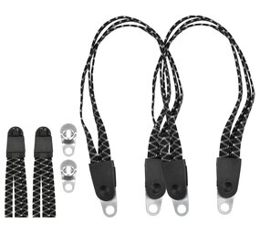 Discountershop 2x Bungee Cord for Bike – Adjustable Elastic with Metal Hooks – Black 55cm x 3cm – Strong Luggage Tie for Bicycle, Motorcycle & Scooter Discountershop 2x Bungee Cord for Bike – Adjustable Elastic with Metal Hooks – Black 55cm x 3cm – Strong Luggage Tie for Bicycle, Motorcycle & Scooter