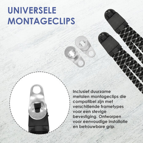 Discountershop 2x Snelbinder Spinbinder Fiets – Verstelbaar Elastiek met Metalen Haken – Zwart 55cm x 3cm – Sterke Bagagebinder voor Fiets, Motor & Scooter Discountershop 2x Snelbinder Spinbinder Fiets – Verstelbaar Elastiek met Metalen Haken – Zwart 55cm x 3cm – Sterke Bagagebinder voor Fiets, Motor & Scooter