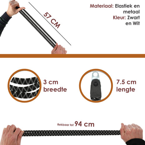 Discountershop 2x Snelbinder Spinbinder Fiets – Verstelbaar Elastiek met Metalen Haken – Zwart 55cm x 3cm – Sterke Bagagebinder voor Fiets, Motor & Scooter Discountershop 2x Snelbinder Spinbinder Fiets – Verstelbaar Elastiek met Metalen Haken – Zwart 55cm x 3cm – Sterke Bagagebinder voor Fiets, Motor & Scooter