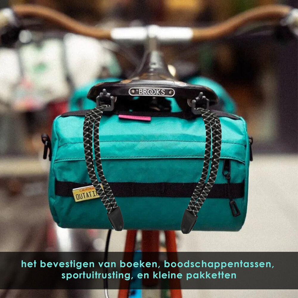 Discountershop 2x Snelbinder Spinbinder Fiets – Verstelbaar Elastiek met Metalen Haken – Zwart 55cm x 3cm – Sterke Bagagebinder voor Fiets, Motor & Scooter Discountershop 2x Snelbinder Spinbinder Fiets – Verstelbaar Elastiek met Metalen Haken – Zwart 55cm x 3cm – Sterke Bagagebinder voor Fiets, Motor & Scooter