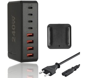 Discountershop 240W GaN III Fast Charger – 8-Port USB-C Charging Station | PD Charger for MacBook, iPhone 15, Samsung S24 | USB Hub with Power Supply | Compact & Powerful Discountershop 240W GaN III Fast Charger – 8-Port USB-C Charging Station | PD Charger for MacBook, iPhone 15, Samsung S24 | USB Hub with Power Supply | Compact & Powerful