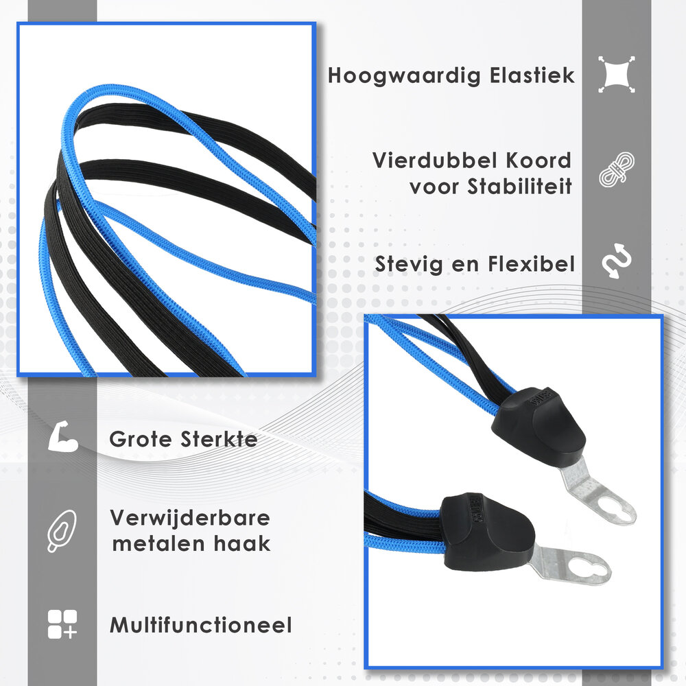 Discountershop Elastic Stretchable Bungee Cords 60cm Ø8mm with Hooks - 2-Arm Luggage Strap | Best Quick Release Straps for Luggage Carrier, Electric Bike & City Bike Discountershop Elastic Stretchable Bungee Cords 60cm Ø8mm with Hooks - 2-Arm Luggage Strap | Best Quick Release Straps for Luggage Carrier, Electric Bike & City Bike