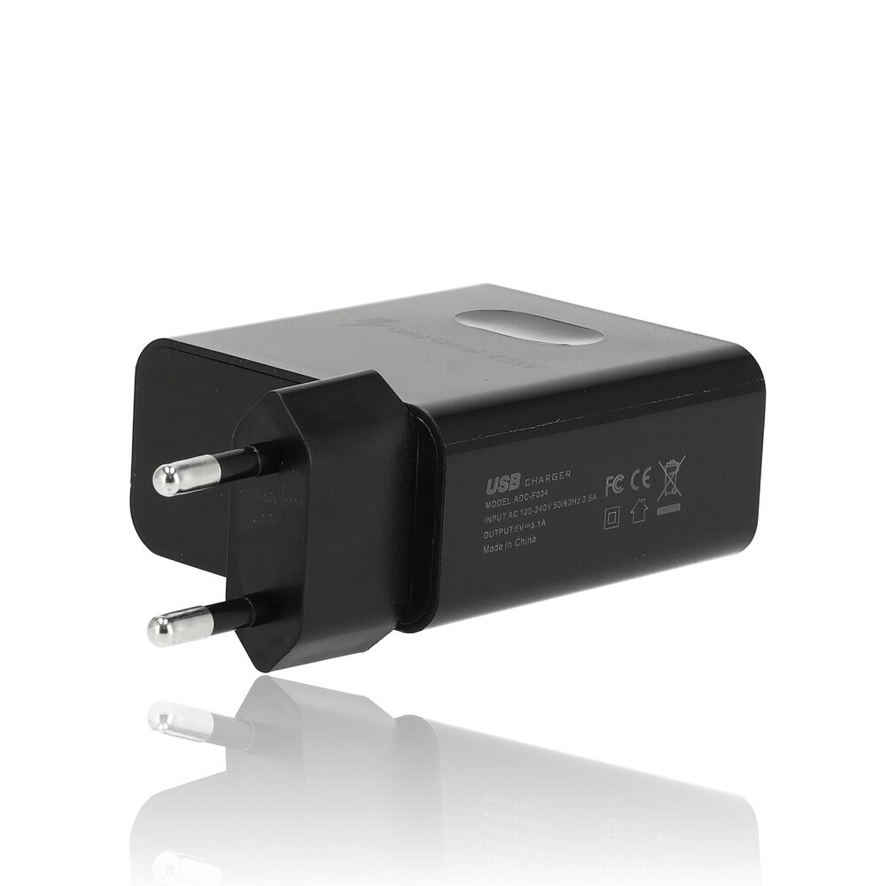 Discountershop Samsung & iPhone Snellader 45W - 2x USB-C & 2x USB-A | Universele Snelle Oplader voor Smartphones, Tablets, iPads, Android & Laptops - Zwart Discountershop Samsung & iPhone Snellader 45W - 2x USB-C & 2x USB-A | Universele Snelle Oplader voor Smartphones, Tablets, iPads, Android & Laptops - Zwart