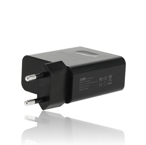 Discountershop Samsung & iPhone Snellader 45W - 2x USB-C & 2x USB-A | Universele Snelle Oplader voor Smartphones, Tablets, iPads, Android & Laptops - Zwart Discountershop Samsung & iPhone Snellader 45W - 2x USB-C & 2x USB-A | Universele Snelle Oplader voor Smartphones, Tablets, iPads, Android & Laptops - Zwart