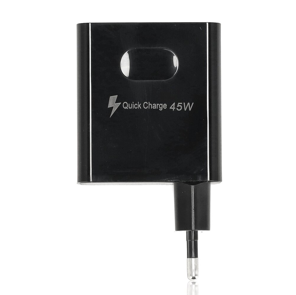 Discountershop Samsung & iPhone Fast Charger 45W - 2x USB-C & 2x USB-A | Universal Fast Charger for Smartphones, Tablets, iPads, Android & Laptops - Black Discountershop Samsung & iPhone Fast Charger 45W - 2x USB-C & 2x USB-A | Universal Fast Charger for Smartphones, Tablets, iPads, Android & Laptops - Black
