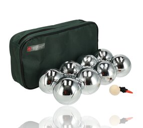 Discountershop Jeu de boules set - 8 RVS Ballen + Jack + Meetpin - Inclusief Draagtas - Ideal voor Groepen, Recreanten & Beginners Discountershop Jeu de boules set - 8 RVS Ballen + Jack + Meetpin - Inclusief Draagtas - Ideal voor Groepen, Recreanten & Beginners