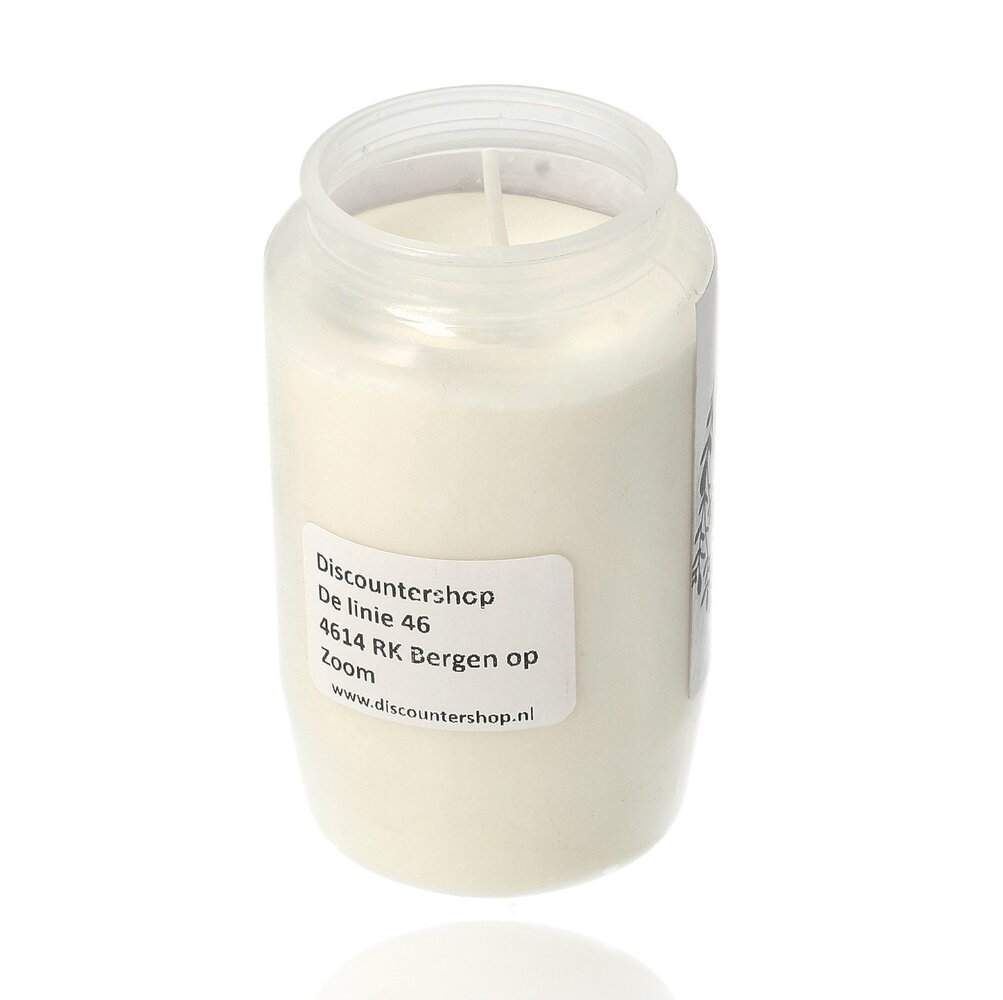 Discountershop Memorial Candles - White Grave Candles with Plastic Cover - Windproof Memorial Candle - 50 Hour Burning Time - Weatherproof Outdoor Candle for Remembrance