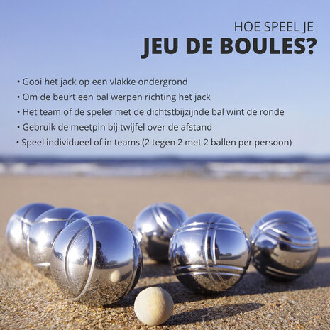 Discountershop Jeu de boules set - 8 RVS Ballen + Jack + Meetpin - Inclusief Draagtas - Ideal voor Groepen, Recreanten & Beginners Discountershop Jeu de boules set - 8 RVS Ballen + Jack + Meetpin - Inclusief Draagtas - Ideal voor Groepen, Recreanten & Beginners
