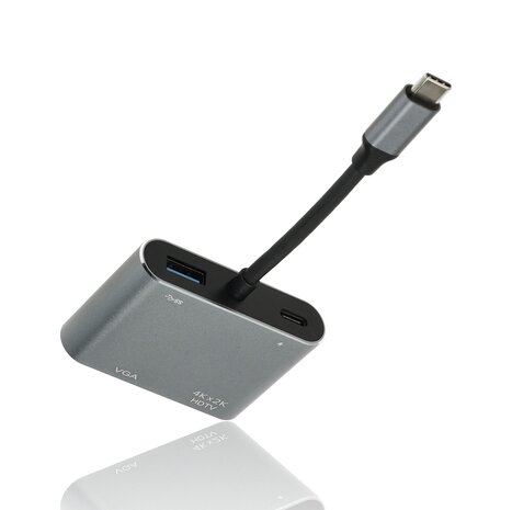 Discountershop USB-C naar HDMI & VGA Adapter 4-in-1 – Verloopstuk met 4K HDMI, USB 3.0, USB-C Opladen – Geschikt voor MacBook, Laptop, iPad, Chromebook, Samsung & Meer Discountershop USB-C naar HDMI & VGA Adapter 4-in-1 – Verloopstuk met 4K HDMI, USB 3.0, USB-C Opladen – Geschikt voor MacBook, Laptop, iPad, Chromebook, Samsung & Meer