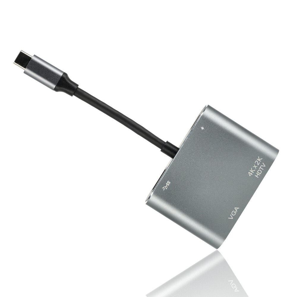 Discountershop USB-C naar HDMI & VGA Adapter 4-in-1 – Verloopstuk met 4K HDMI, USB 3.0, USB-C Opladen – Geschikt voor MacBook, Laptop, iPad, Chromebook, Samsung & Meer Discountershop USB-C naar HDMI & VGA Adapter 4-in-1 – Verloopstuk met 4K HDMI, USB 3.0, USB-C Opladen – Geschikt voor MacBook, Laptop, iPad, Chromebook, Samsung & Meer