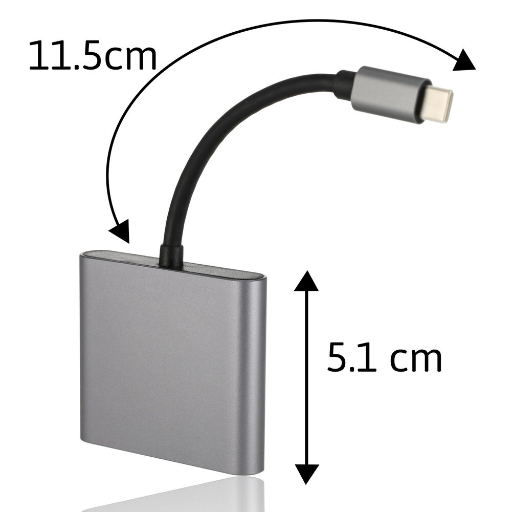 Discountershop USB-C to HDMI Adapter 4K – Type-C Multiport AV Converter with USB 3.0 – Compatible with MacBook, Laptop, Android & Tablet Discountershop USB-C to HDMI Adapter 4K – Type-C Multiport AV Converter with USB 3.0 – Compatible with MacBook, Laptop, Android & Tablet