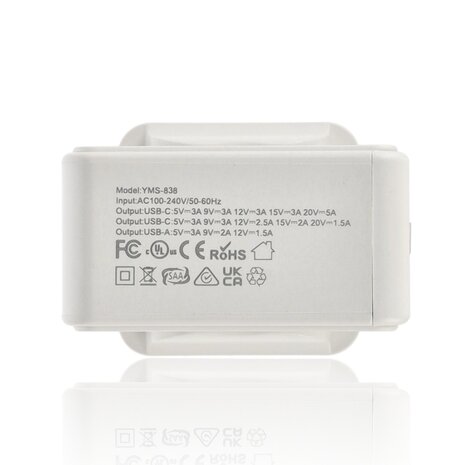 Discountershop USB-C Snellader 240W – 8-Poorts GaN III Oplader met PD100W, PD30W & QC18W – Snelle USB-C Lader voor Laptop, Smartphone & Tablet