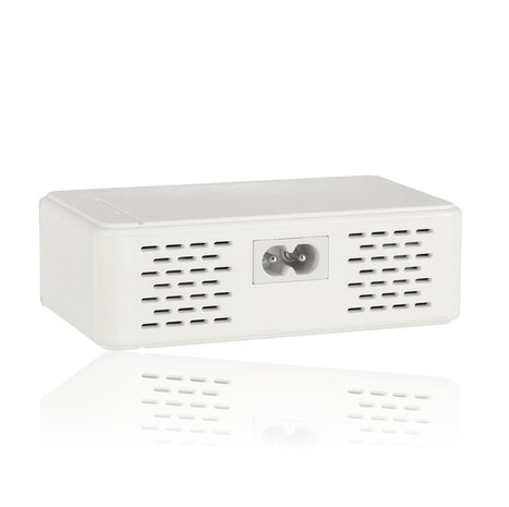 Discountershop USB-C Snellader 240W – 8-Poorts GaN III Oplader met PD100W, PD30W & QC18W – Snelle USB-C Lader voor Laptop, Smartphone & Tablet