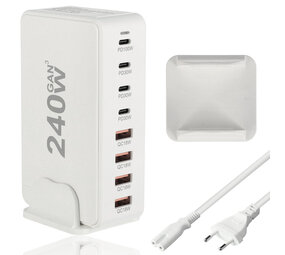 Discountershop USB-C Fast Charger 240W – 8-Port GaN III Charger with PD100W, PD30W & QC18W – High-Speed USB-C Charger for Laptop, Phone & Tablet Discountershop USB-C Fast Charger 240W – 8-Port GaN III Charger with PD100W, PD30W & QC18W – High-Speed USB-C Charger for Laptop, Phone & Tablet