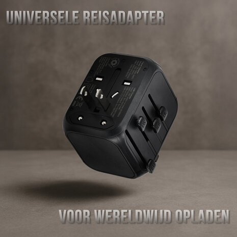 Discountershop Wereldstekker met USB – Internationale Reisadapter 150+ Landen – 2x USB-C & 2x USB-A – Automatische Zekering – Universele Reislader Zwart Discountershop Wereldstekker met USB – Internationale Reisadapter 150+ Landen – 2x USB-C & 2x USB-A – Automatische Zekering – Universele Reislader Zwart