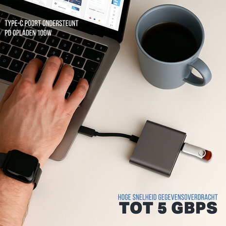 Discountershop USB-C to HDMI Adapter 4K – Type-C Multiport AV Converter with USB 3.0 – Compatible with MacBook, Laptop, Android & Tablet Discountershop USB-C to HDMI Adapter 4K – Type-C Multiport AV Converter with USB 3.0 – Compatible with MacBook, Laptop, Android & Tablet