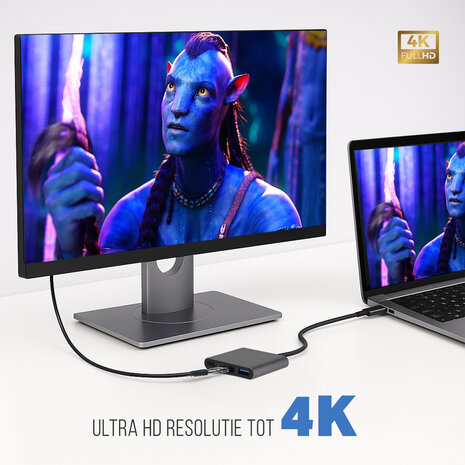 Discountershop USB-C to HDMI Adapter 4K – Type-C Multiport AV Converter with USB 3.0 – Compatible with MacBook, Laptop, Android & Tablet Discountershop USB-C to HDMI Adapter 4K – Type-C Multiport AV Converter with USB 3.0 – Compatible with MacBook, Laptop, Android & Tablet