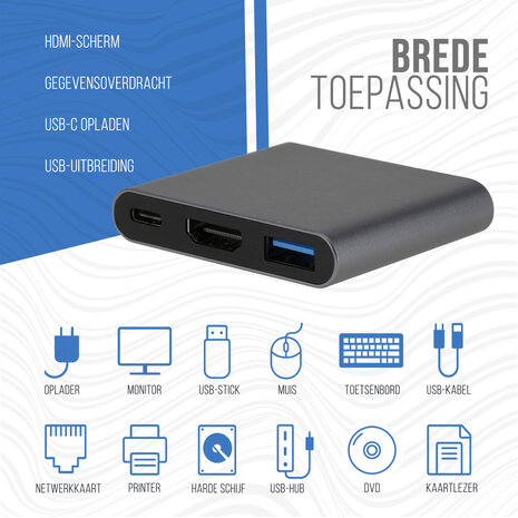 Discountershop USB-C to HDMI Adapter 4K – Type-C Multiport AV Converter with USB 3.0 – Compatible with MacBook, Laptop, Android & Tablet Discountershop USB-C to HDMI Adapter 4K – Type-C Multiport AV Converter with USB 3.0 – Compatible with MacBook, Laptop, Android & Tablet