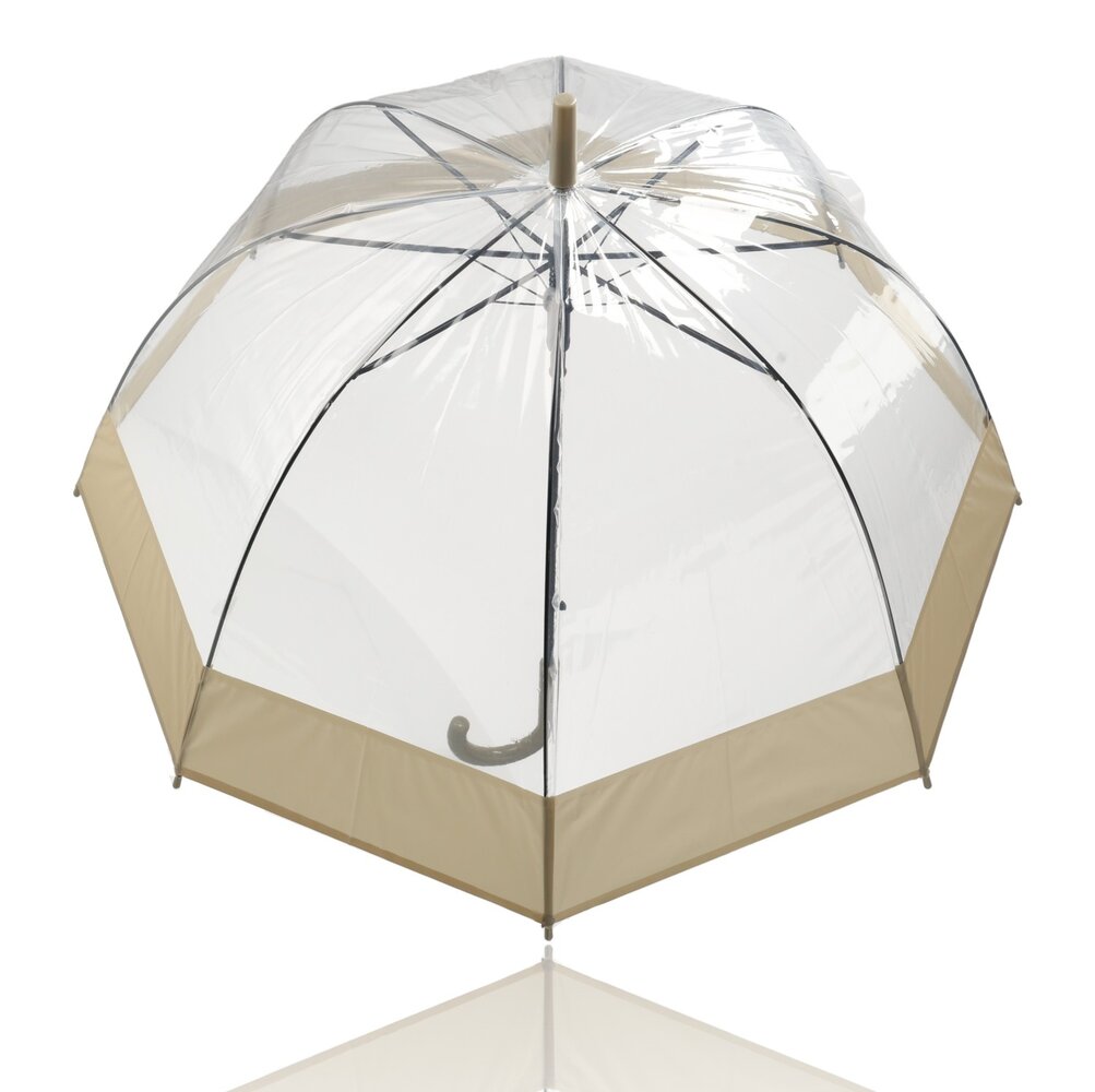 Discountershop Dome Umbrella Transparent with J Handle - Lightweight Umbrella Cheap - Snowproof & Windproof