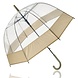 Discountershop Dome Umbrella Transparent with J Handle - Lightweight Umbrella Cheap - Snowproof & Windproof