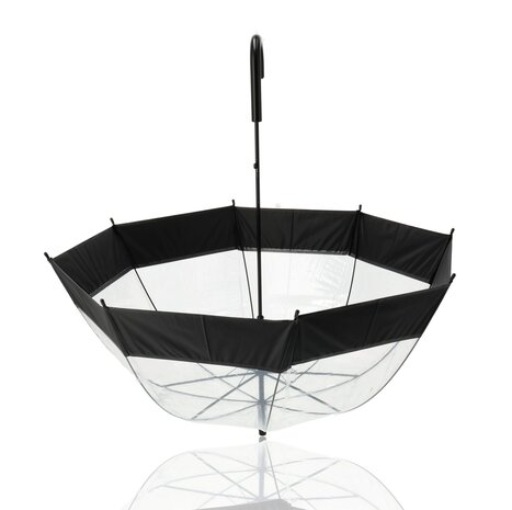 Discountershop Dome Umbrella Transparent with J Handle - Lightweight Umbrella Cheap - Snowproof & Windproof