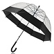 Discountershop Dome Umbrella Transparent with J Handle - Lightweight Umbrella Cheap - Snowproof & Windproof