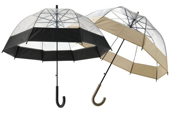 Discountershop Dome Umbrella Transparent - Bubble Umbrella Clear - 90cm Diameter - Umbrella Women & Men Set of 2 - Windproof & Snowproof