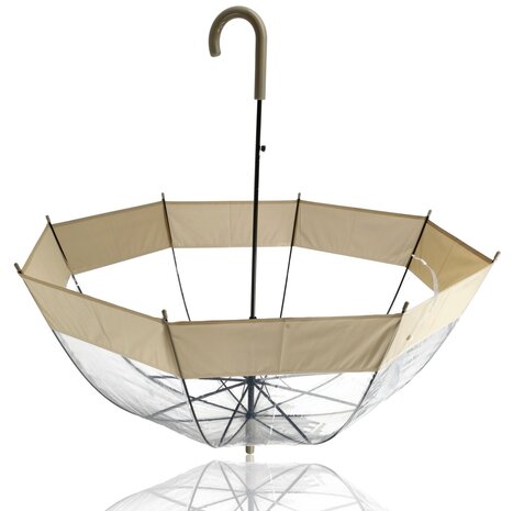 Discountershop Koepelparaplu Transparant - Bubbelparaplu Doorzichtig - 90cm Diameter - Paraplu Dames & Heren Set van 2 - Winddicht & Sneeuwbestendig