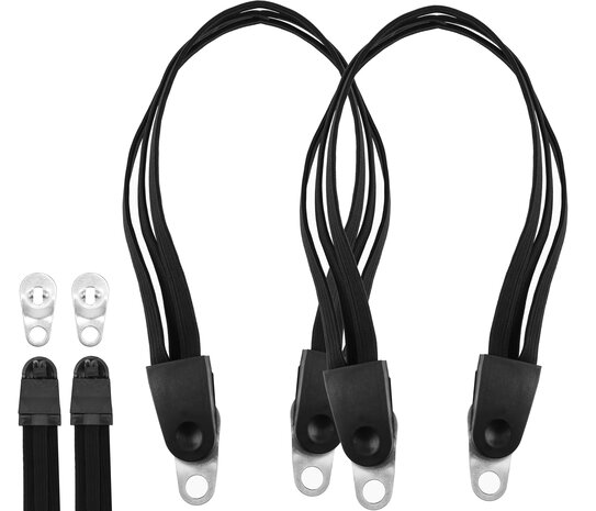 Discountershop Snelbinders met Universele RVS Beugel Haak - Bagagespin voor 26 en 28 inch Wielen met 3 Elastieken Armen