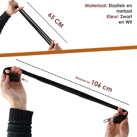 Discountershop Snelbinders met Universele RVS Beugel Haak - Bagagespin voor 26 en 28 inch Wielen met 3 Elastieken Armen