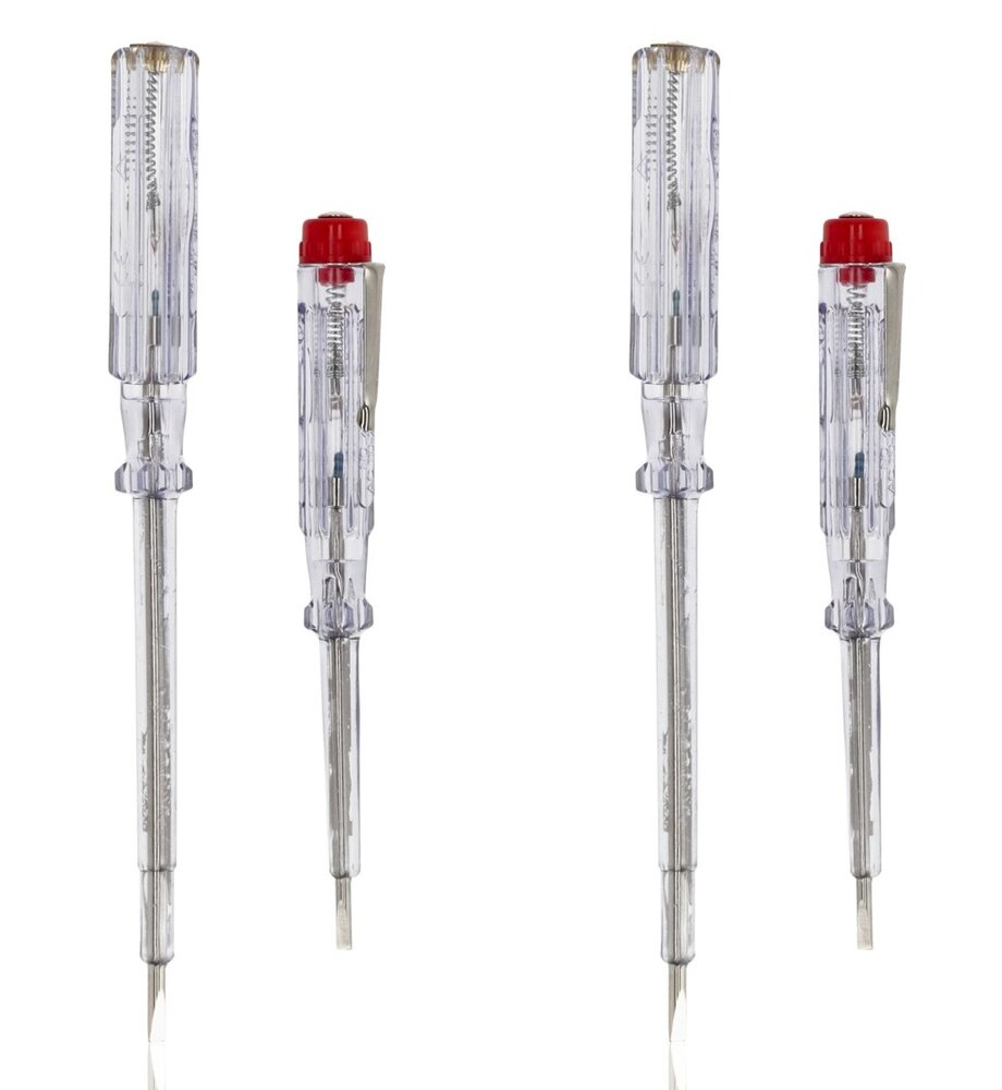 Discountershop Voltage Tester Screwdriver Set - 110-250V - Flathead - Tools - Measure Voltage, Test Electricity, Safe Work with Electricity